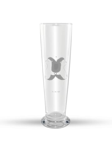 Mr. & Mrs. Panda Bierglas Igel händchenhaltend ohne Spruch in Transparent