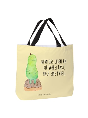 Mr. & Mrs. Panda Tasche Schildkröte Pause mit Spruch in Gelb Pastell