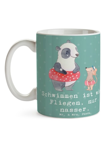 Mr. & Mrs. Panda Trinkbecher Schwimmen wie Fliegen mit Spruch in Meeresbrise