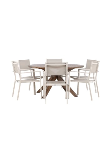 ebuy24 Gartenset Rosario 7-teilig Braun 140 x 140 cm