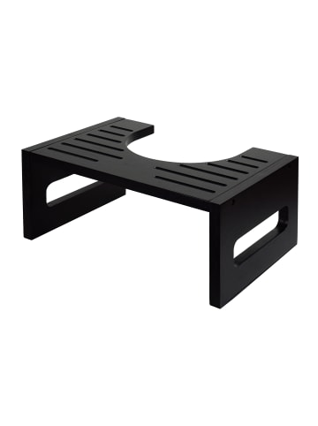 relaxdays Toilettenhocker in Schwarz - (B)43,5 x (H)18,5 x (T)28 cm