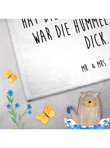 Mr. & Mrs. Panda Gästehandtücher Hummel Blume mit Spruch in Weiß