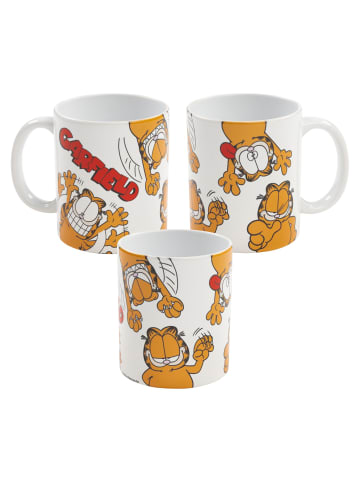 Garfield Garfield Tasse Allover Kaffeetasse Becher Kaffeebecher 320 ml in weiß