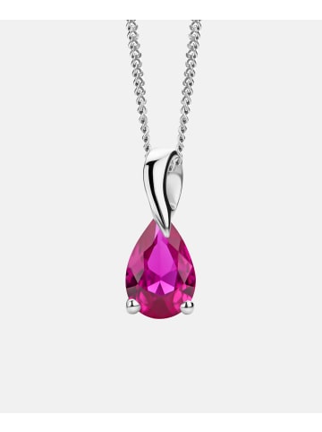 Diamant L'éternel Halskette mit Anhänger aus 585 Weißgold mit Rubin