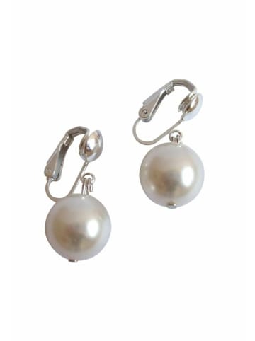 Gemshine Ohrclips Perlen - Tahiti in silver coloured