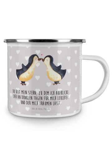 Mr. & Mrs. Panda Haferl Pinguin Liebe mit Spruch in Grau Pastell