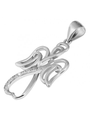 Adeliás Damen Anhänger Engel aus 925 Silber mit Zirkonia in silber
