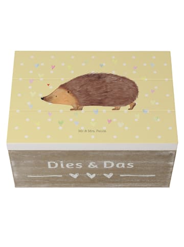 Mr. & Mrs. Panda Erinnerungsbox Igel Herzen ohne Spruch in Gelb Pastell