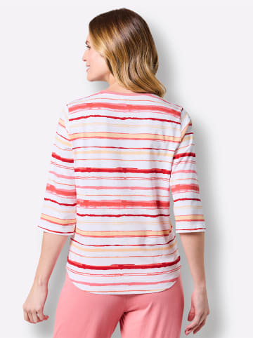 WITT WEIDEN Schlafanzug-Shirt in flamingo-weiß-gestreift