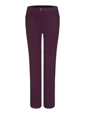 GOLDNER Baumwollhose mit Dehnbund in aubergine