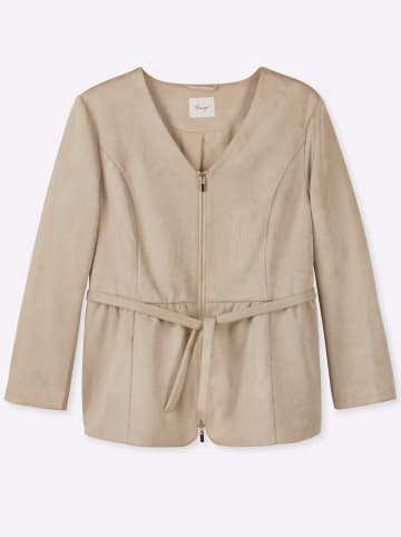 sheego Velours-Jacke in beige