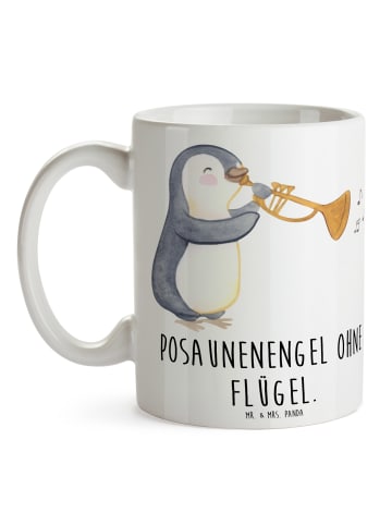 Mr. & Mrs. Panda Becher Engel Posaune mit Spruch in Weiß