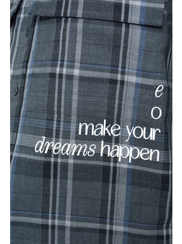 Smith&Soul Check Blouse 3/4 Sleeves in Grey Melange Print