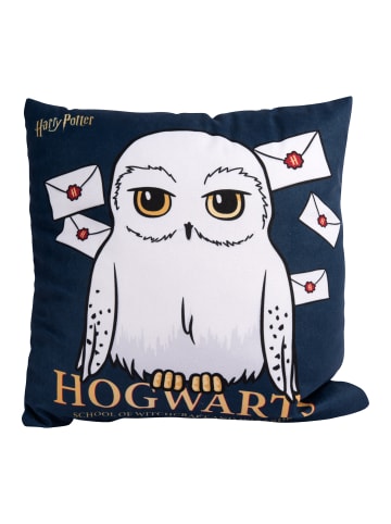 United Labels Harry Potter Kissen - Hedwig 30x30 cm in blau/weiß