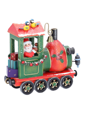 Käthes Original Räuchermännchen Lokomotive mit Weihnachtsmann, Duftl in bunt
