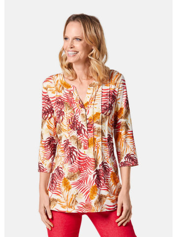 GOLDNER Figurschmeichelndes Drucktunika-Shirt in hagebutte / mandarine / gemustert