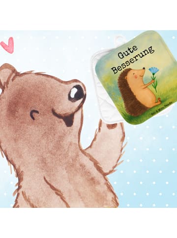 Mr. & Mrs. Panda Ofenhandschuhe Igel Blumen Design mit Spruch in Weiß