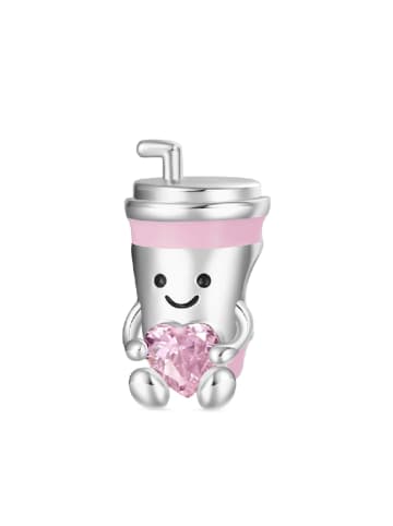 GNOCE Sterling Silber Kaffee Becher Zirkonia rosa