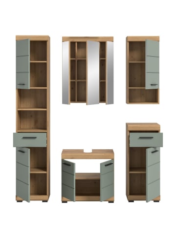 ebuy24 Badmöbelset Scout (5-teilig) Staubgrün 164 x 34 cm
