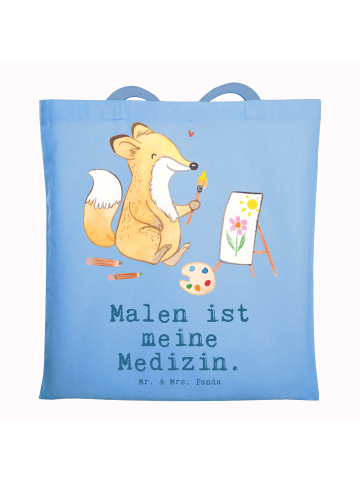 Mr. & Mrs. Panda Tragetasche Fuchs  Malen mit Spruch in Sky Blue