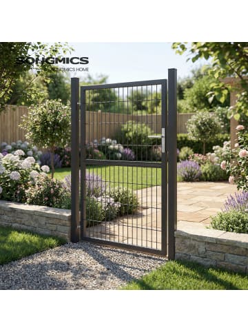 SONGMICS Gartentor Patya in Grau - (B)106 x (H)210 x (T)6 cm