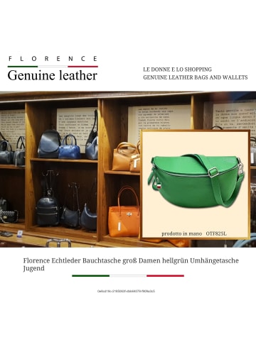 Florence Leder Gürteltasche Florence Tasche hellgrün ca. 29cm