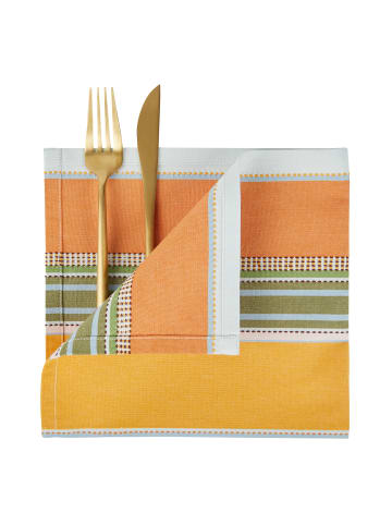 Butlers Serviette SUPPER CLUB 6er-Set in Weiß / Orange