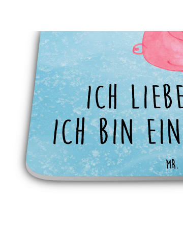 Mr. & Mrs. Panda Gläseruntersetzer Schwein Glühwein mit Spruch in Eisblau