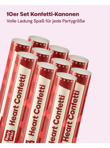 Partyjoker 5er Set XXL Konfettikanonen Herzen Rot – Viel Inhalt
