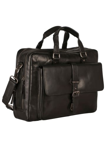 Leonhard Heyden Roma - Aktentasche 2 Fächer. mit Vortasche Leder 15" 41 cm (schwarz) in schwarz