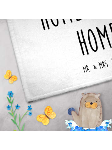 Mr. & Mrs. Panda Handtuch Bär Zuhause mit Spruch in Weiß