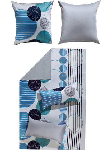 Erwin Müller Mako-Satin Wendebettwäsche in blau-grau