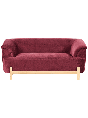 Beliani 2-Sitzer Sofa ALNOR in Rot/Braun - (W) 162 x (H) 67 x (L) 85 cm