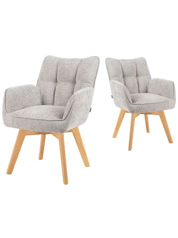 DUBI Möbel 2er-Set: Drehstuhl Mika-Ella in Hellgrau - (B)59 x (H)84 x  (T)66 cm