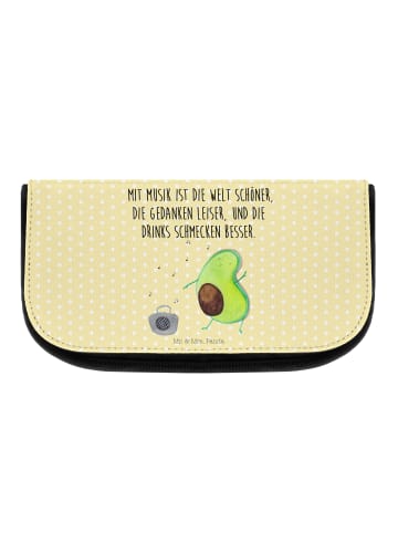 Mr. & Mrs. Panda Kosmetiktasche Avocado Tanzen mit Spruch in Gelb Pastell