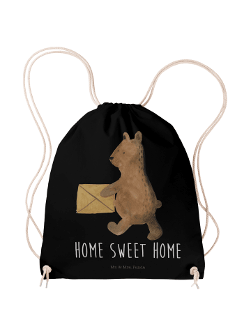 Mr. & Mrs. Panda Stoffbeutel Bär Zuhause mit Spruch in Schwarz