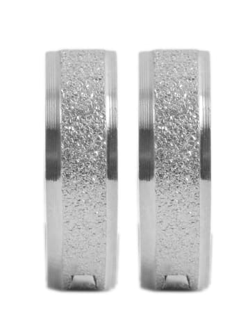 Adeliás Damen Ohrringe – Klappcreole aus Edelstahl in silber