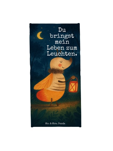 Mr. & Mrs. Panda Handtuch Glühwürmchen Design mit Spruch in Gelb Pastell