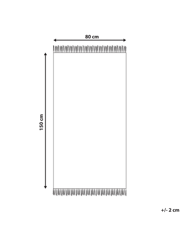 Beliani Kelim LORUT in Bunt/Rot/Braun - (W) 80 x (L) 150 cm