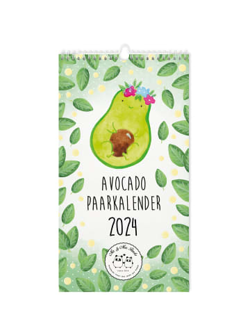 Mr. & Mrs. Panda Partnerkalender 2024 Avocado Collection mit Spruch in Weiß