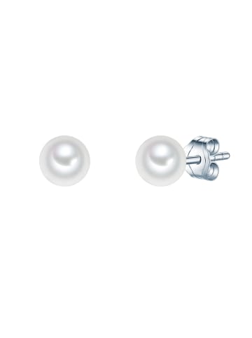 Rafaela Donata Perlen-Ohrstecker aus Sterling Silber mit Muschelkernperle in weiß