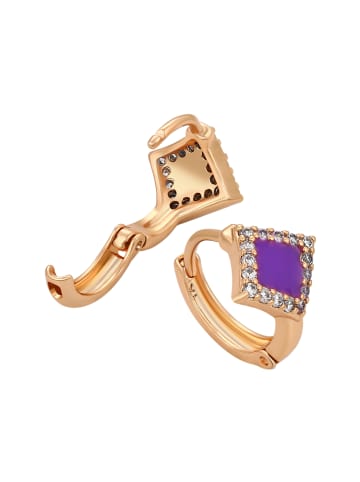 faina Women Huggie Earrings in Rose Gold Violet