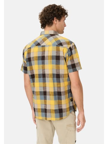 Camel Active Karohemd aus reiner Baumwolle in Sonnengelb