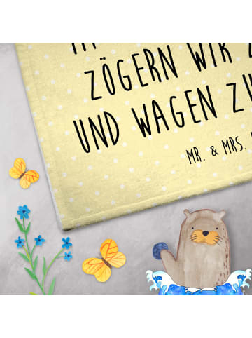 Mr. & Mrs. Panda Frotteehandtuch Igel Herzen mit Spruch in Gelb Pastell