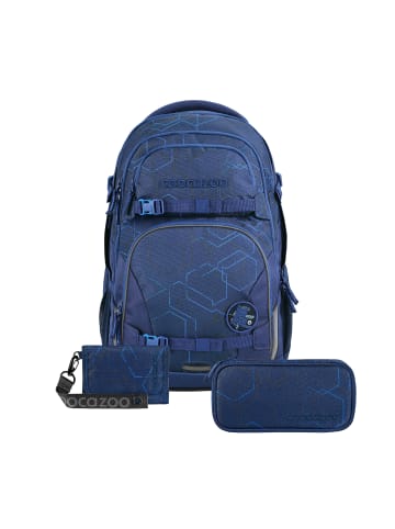 Coocazoo Schulrucksack-Set PORTER, Mäppchen Geldbörse in Blue Motion