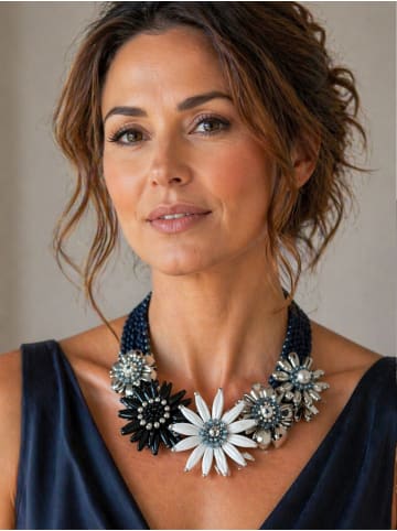 collezione alessandro Statementkette " Blanka " in dunkelblau