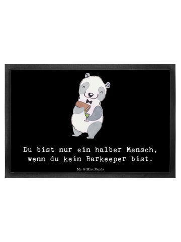Mr. & Mrs. Panda Fußmatte Barkeeper Herz mit Spruch in Schwarz