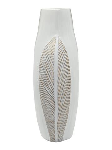 Mauro Ferretti Weiße Harzvase 35 x 13,5 x 37,5 cm