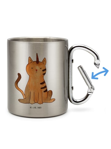 Mr. & Mrs. Panda Thermobecher Einhorn Katze ohne Spruch in Silber