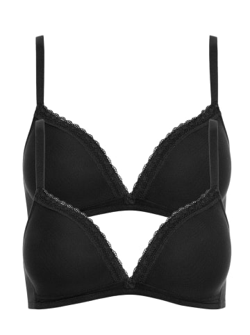 Lisca 2er Pack Triangel BH ohne Bügel in black